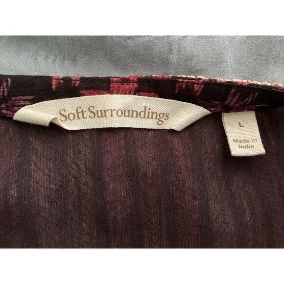 Soft Surroundings Style 2DR77 Boho Poncho Beaded Top L - Picture 5 of 6